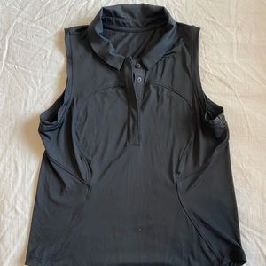 lululemon athletica quick drying polo - black size 6